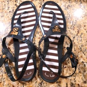 Black Henri Bendel Jelly Sandals
